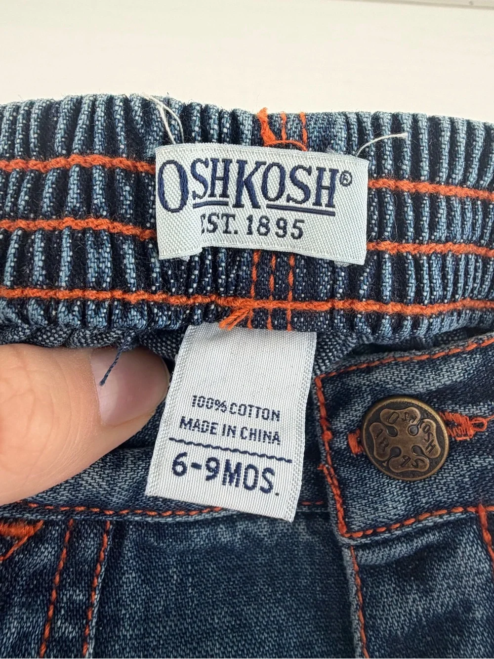 NWT OshKosh B'gosh Vintage 2000s Shorts 6–9M Ladybug Embroidered Denim Cotton